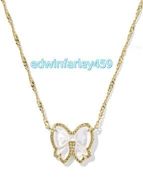 Haley Bow Gold Short Pendant Necklace